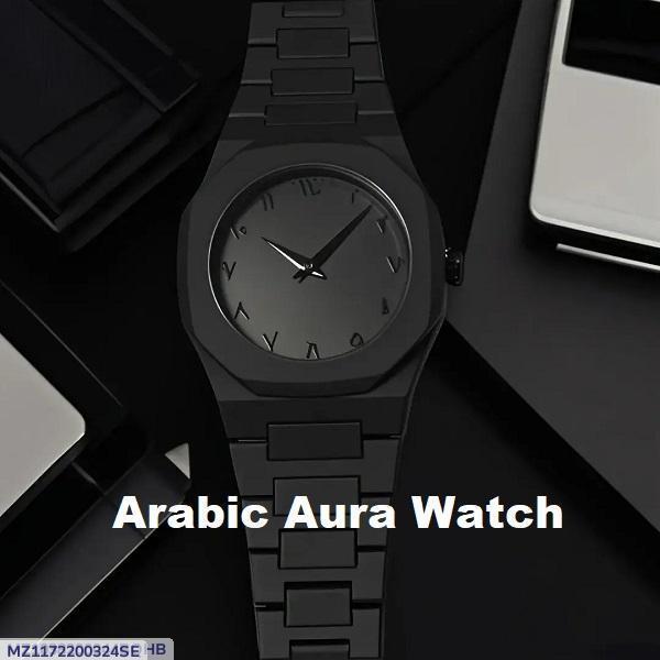 Black Arabic Aura Watch Luxury Premium Box