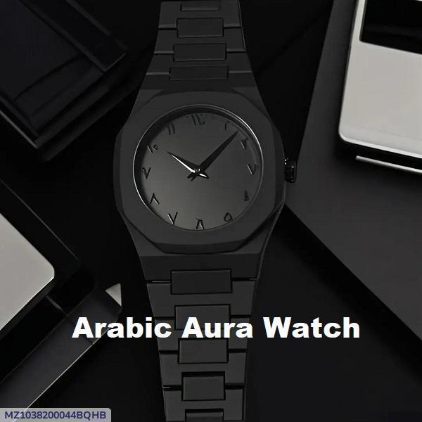 Black Arabic Aura Watch Luxury Premium Box