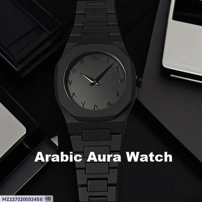 Black Arabic Aura Watch Luxury Premium Box