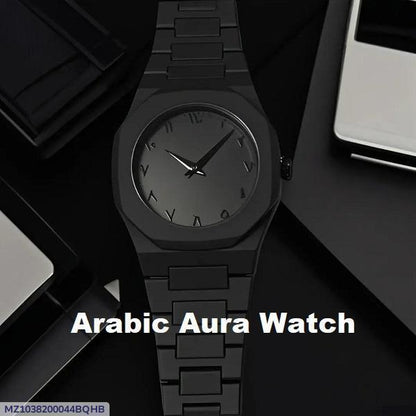 Black Arabic Aura Watch Luxury Premium Box